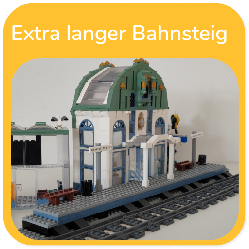 myBrickZ 0001 Großer Bahnhof für Zug, 1120 Bausteine Set