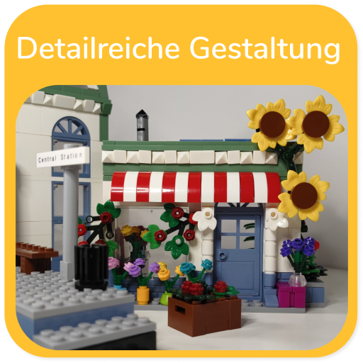 myBrickZ 0001 Großer Bahnhof für Zug, 1120 Bausteine Set