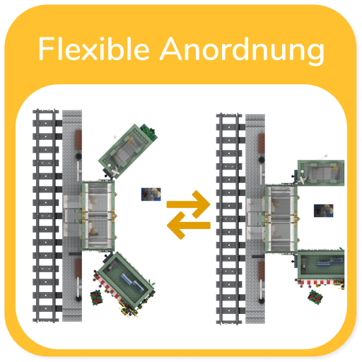 myBrickZ 0001 Großer Bahnhof für Zug, 1120 Bausteine Set