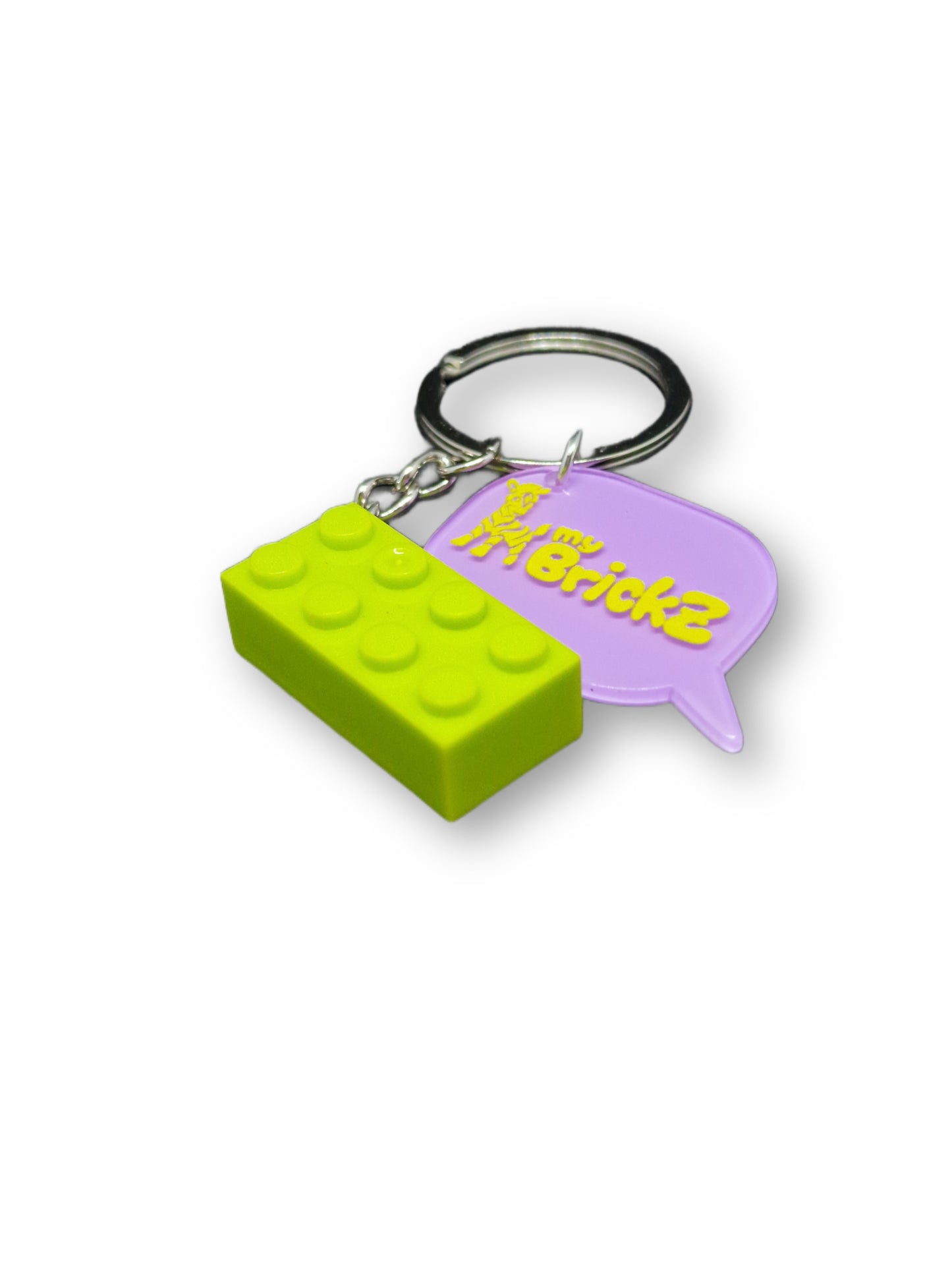 Schlüsselanhänger mit myBrickZ gelbes Logo
