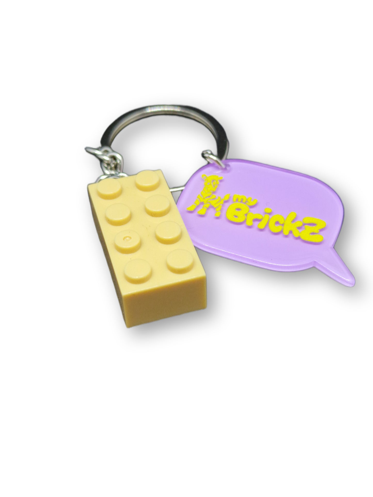 Schlüsselanhänger mit myBrickZ gelbes Logo