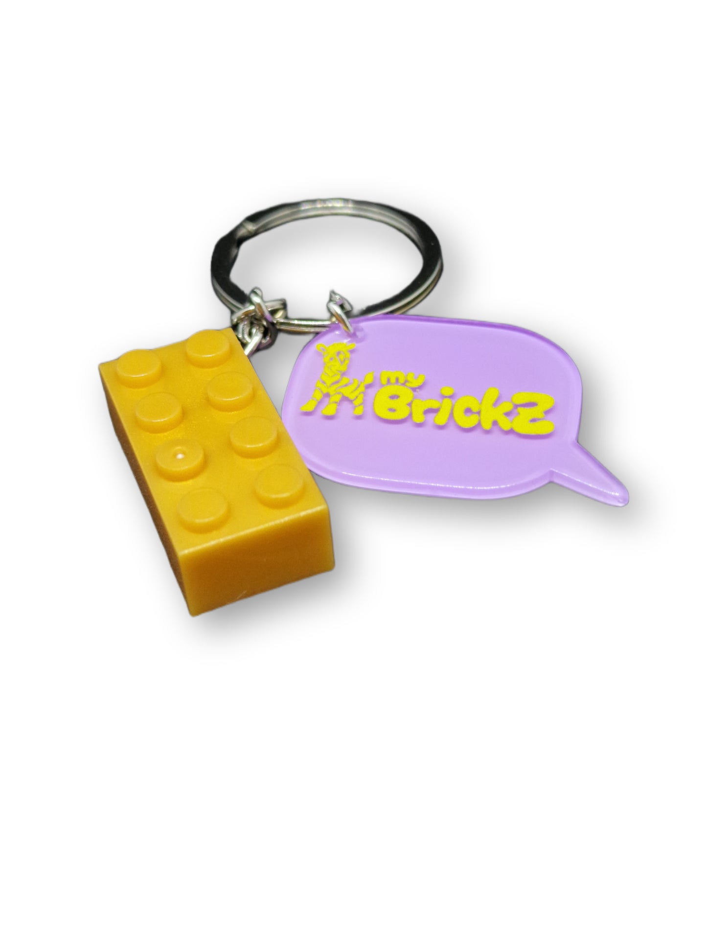 Schlüsselanhänger mit myBrickZ gelbes Logo