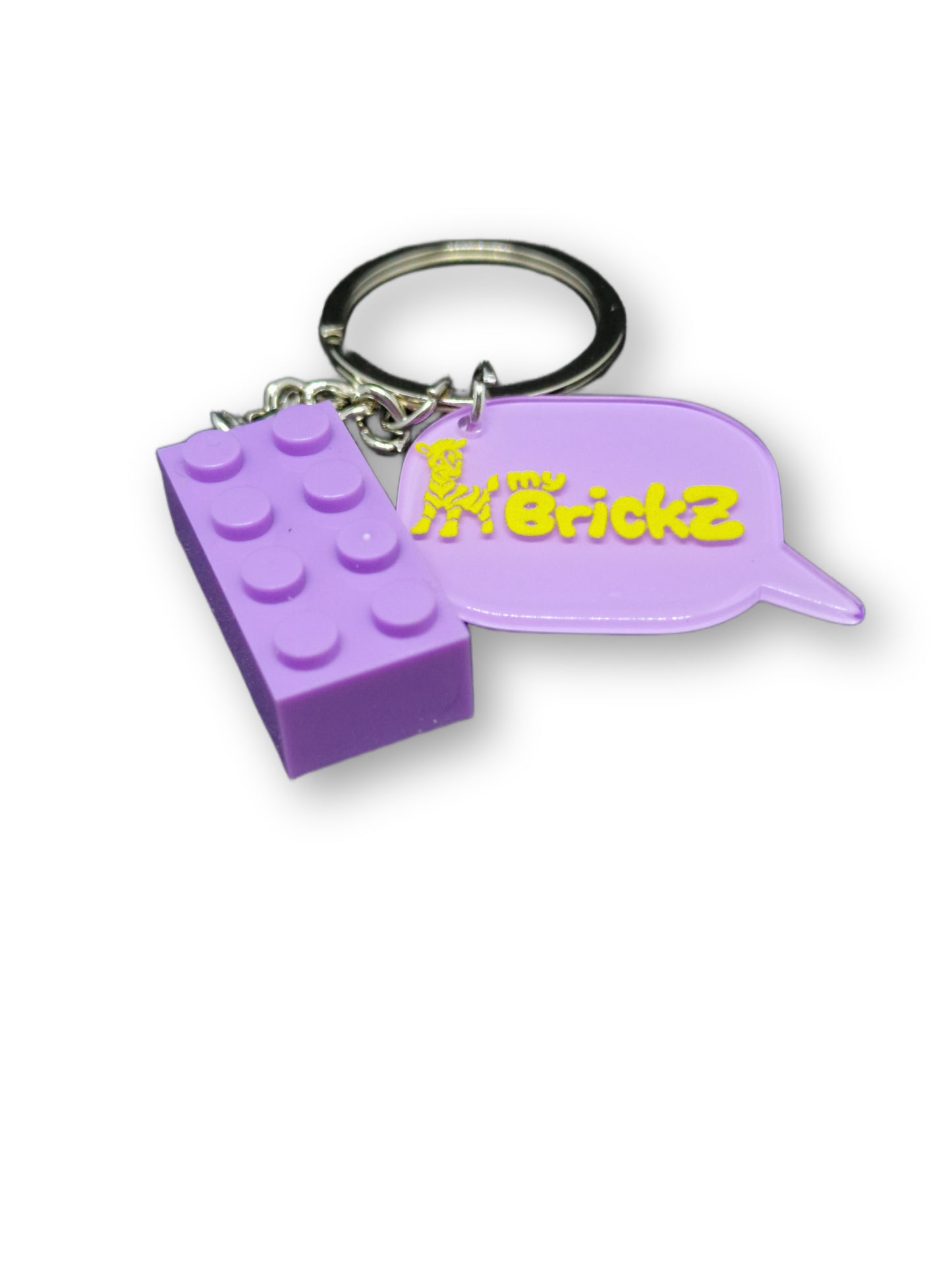 Schlüsselanhänger mit myBrickZ gelbes Logo