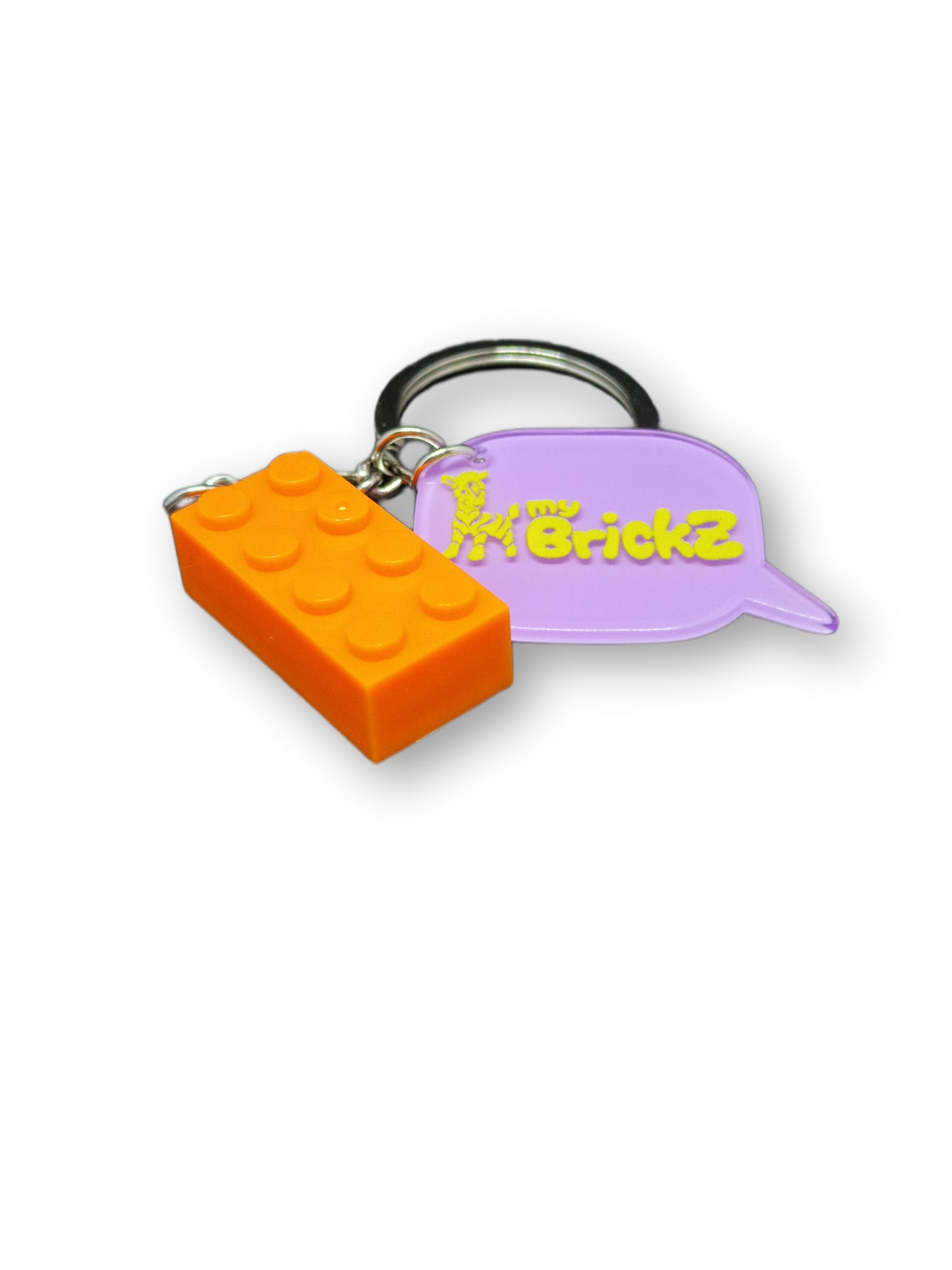 Schlüsselanhänger mit myBrickZ gelbes Logo