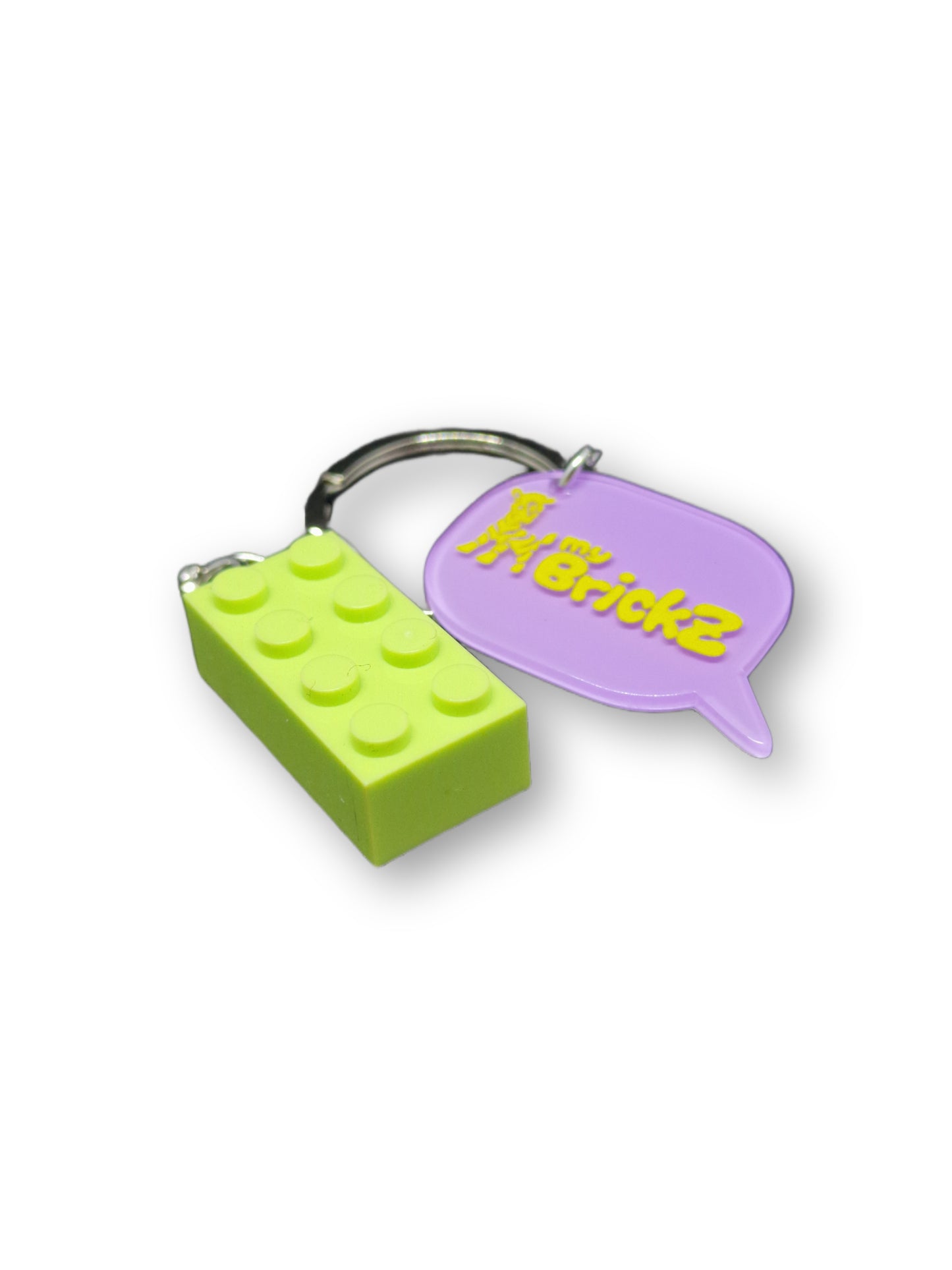 Schlüsselanhänger mit myBrickZ gelbes Logo