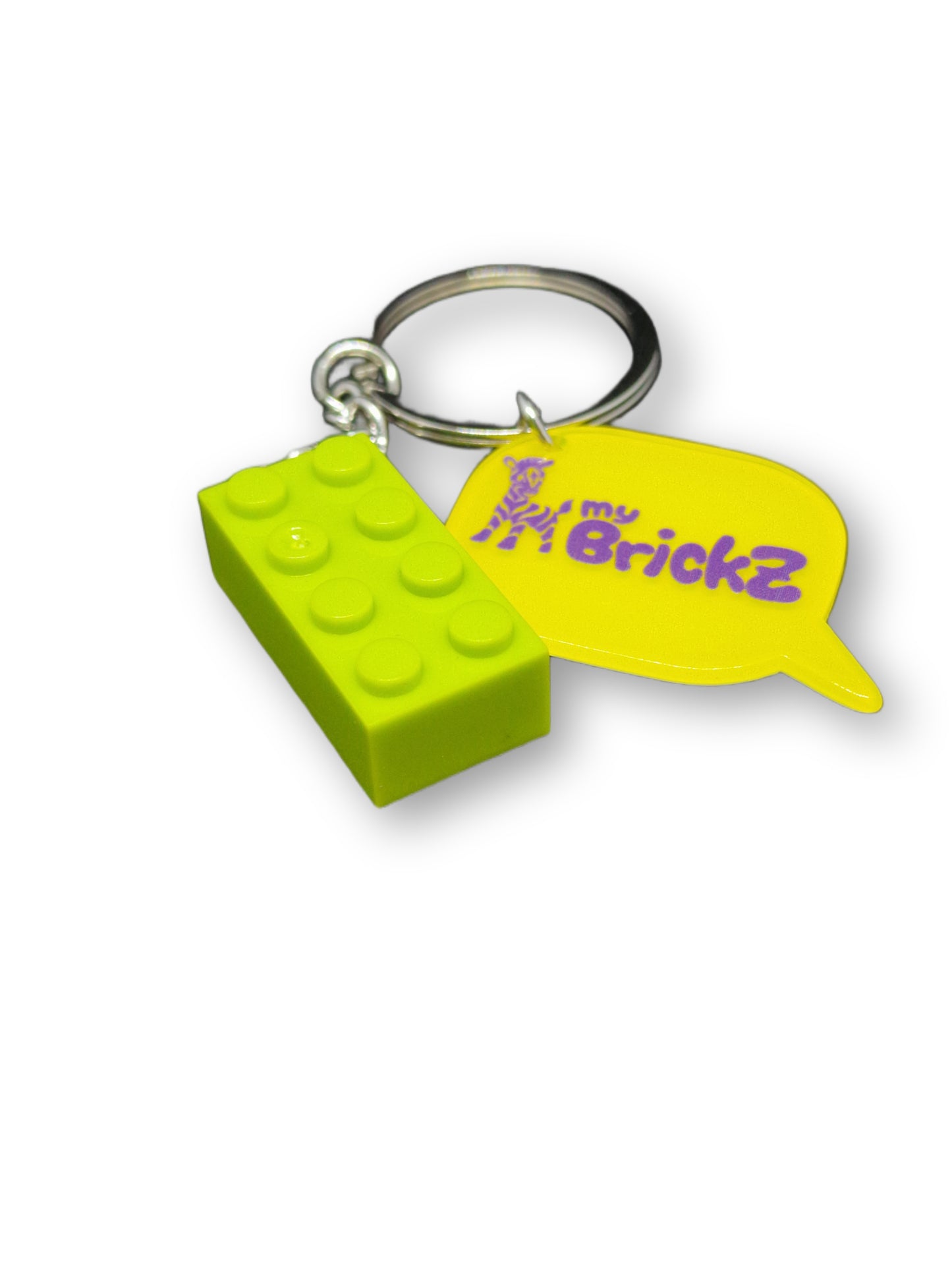 Schlüsselanhänger mit myBrickz violettes Logo