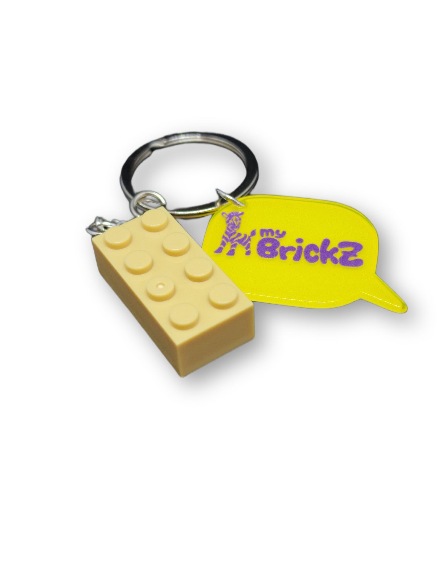 Schlüsselanhänger mit myBrickz violettes Logo