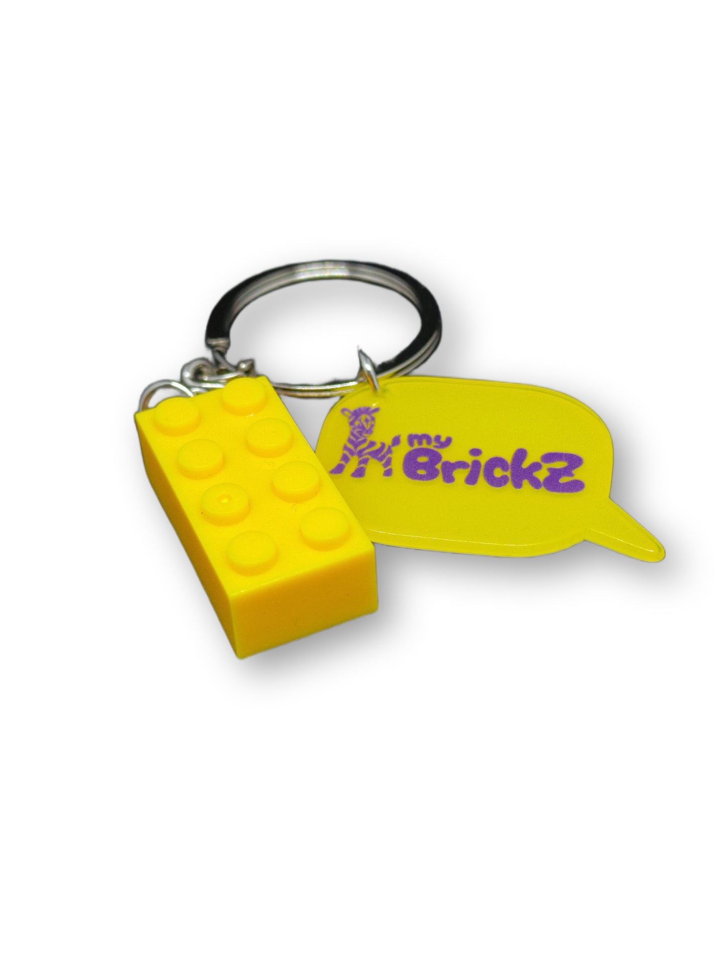 Schlüsselanhänger mit myBrickz violettes Logo