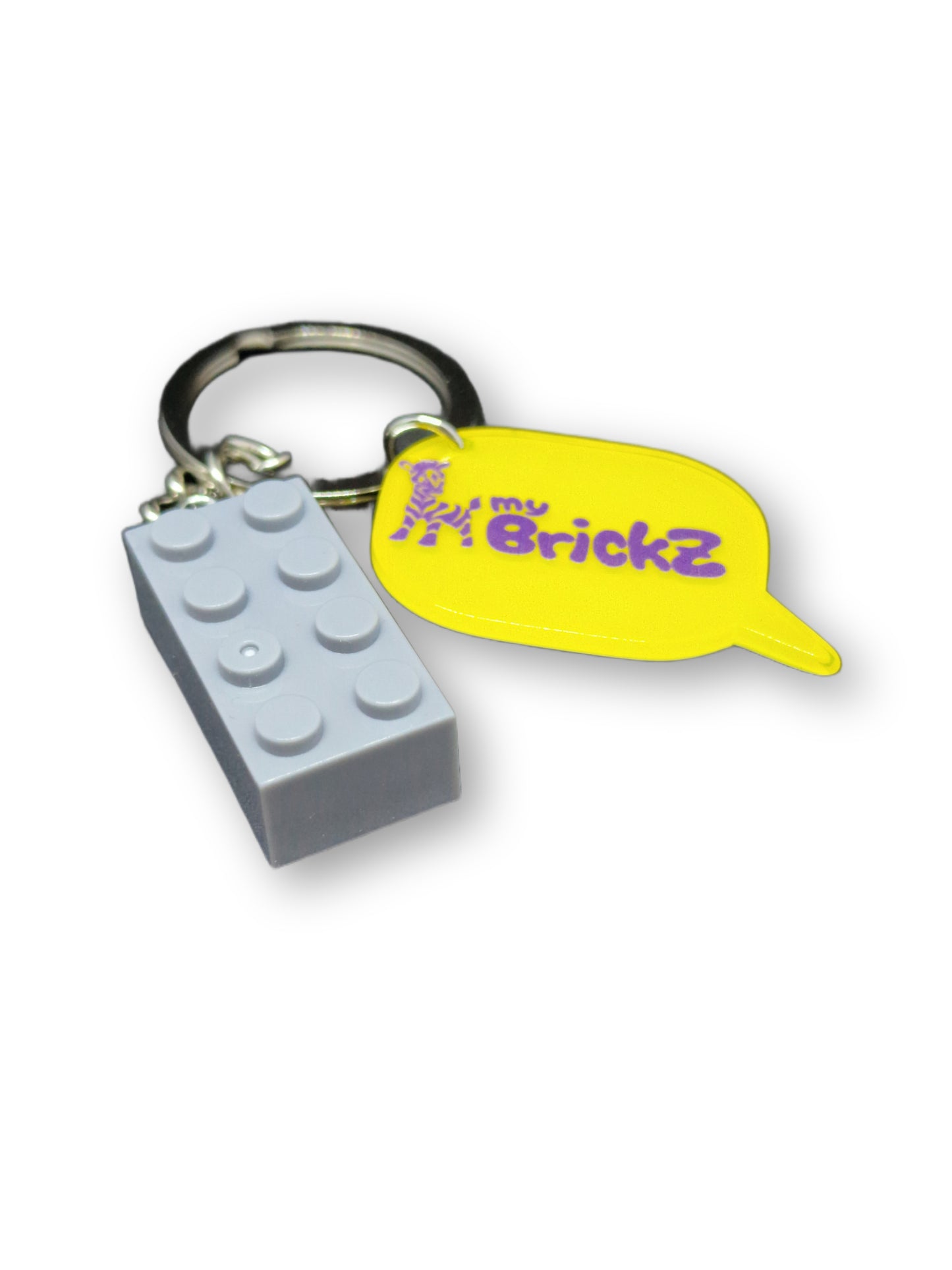 Schlüsselanhänger mit myBrickz violettes Logo