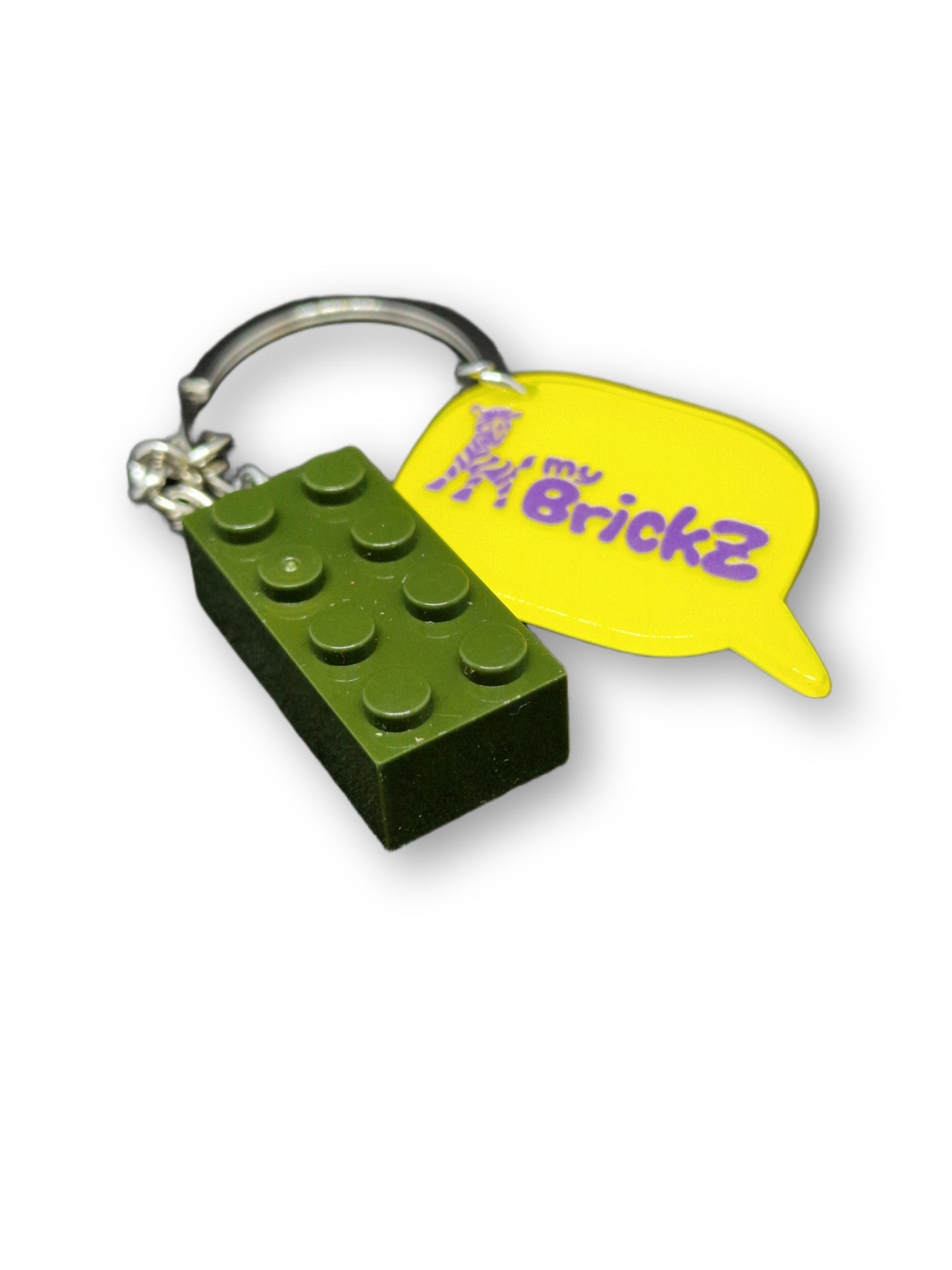 Schlüsselanhänger mit myBrickz violettes Logo