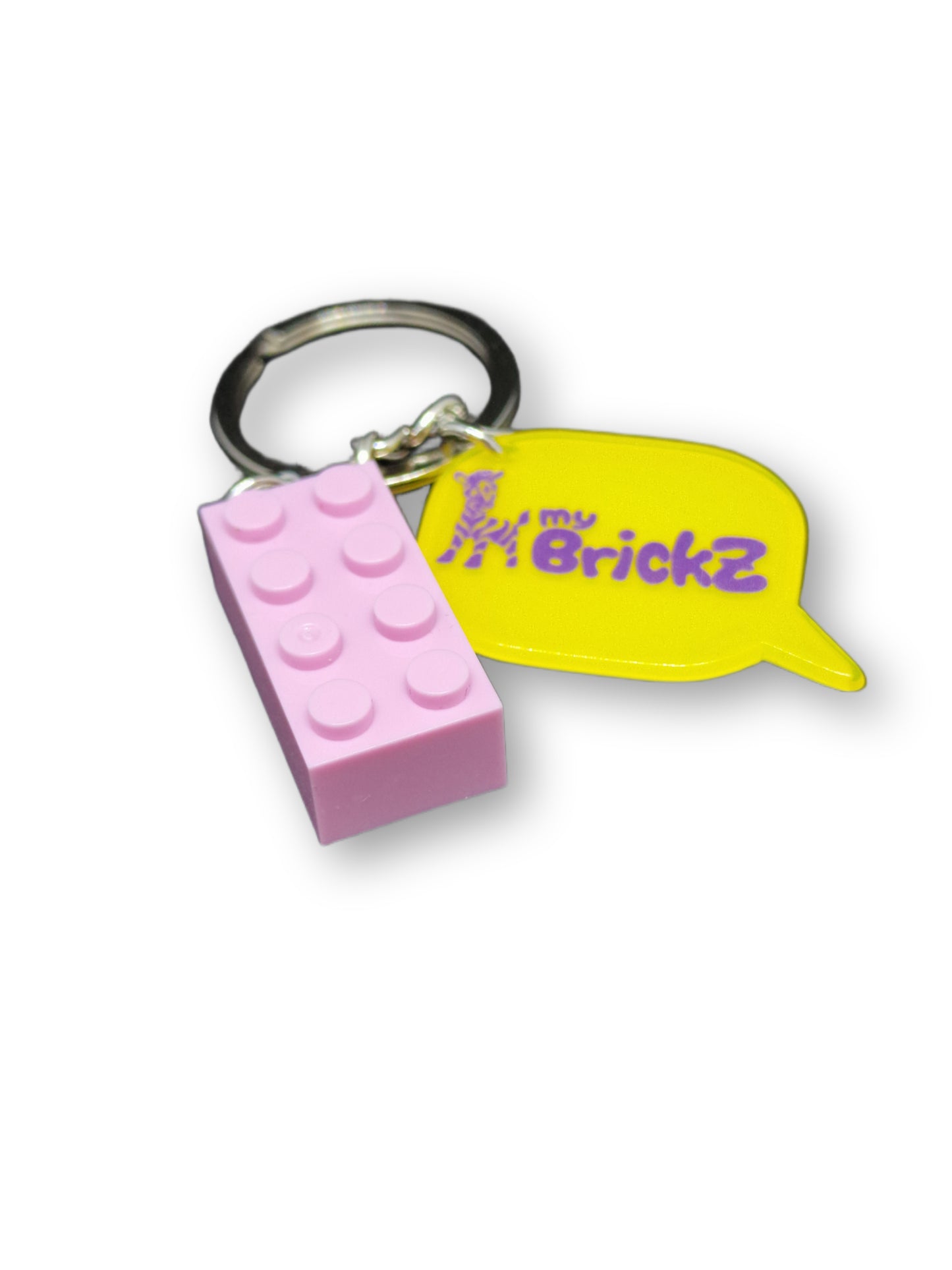 Schlüsselanhänger mit myBrickz violettes Logo