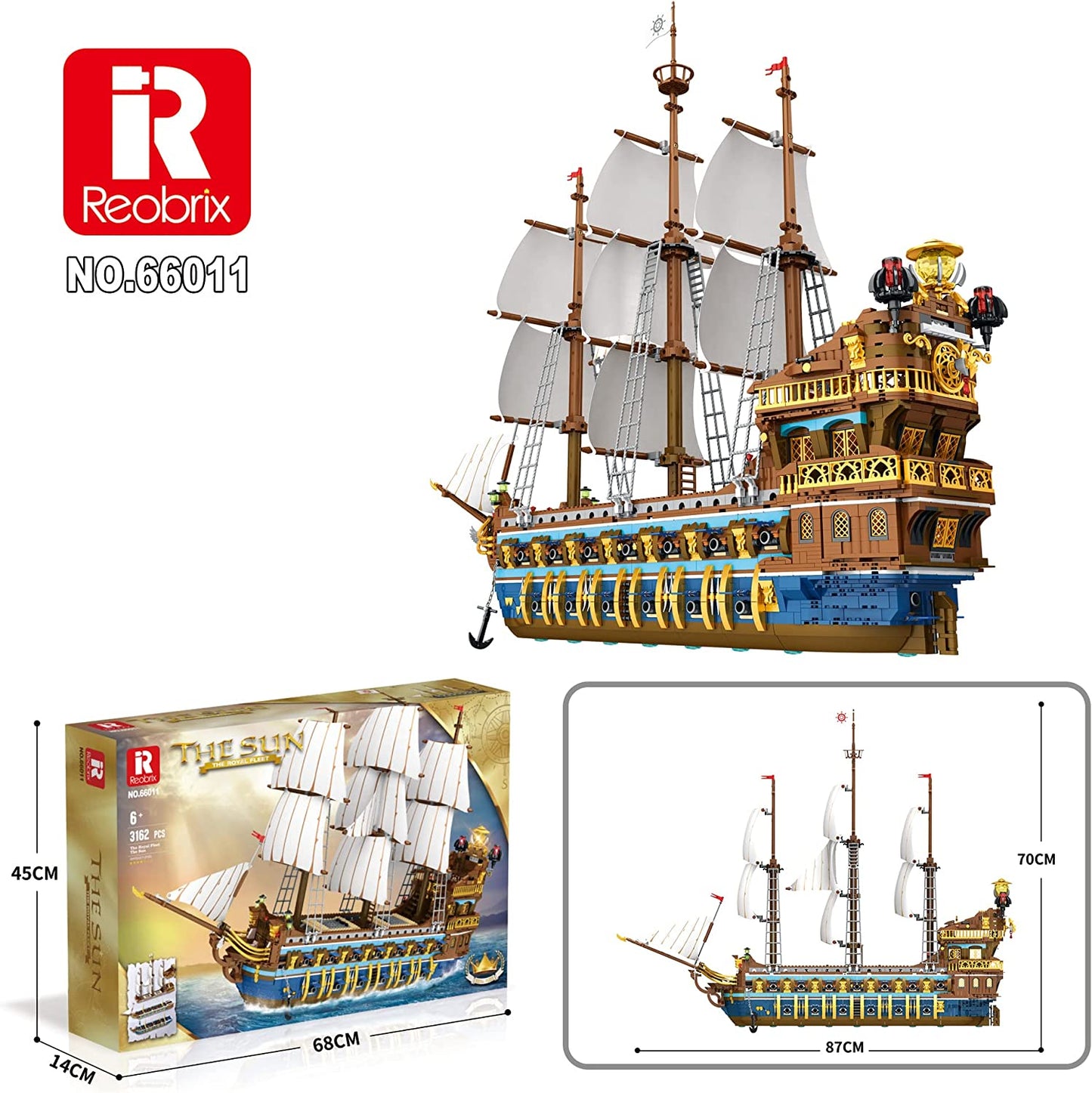 reobrix Piratenschiff 66011 Klemmbaustein Set