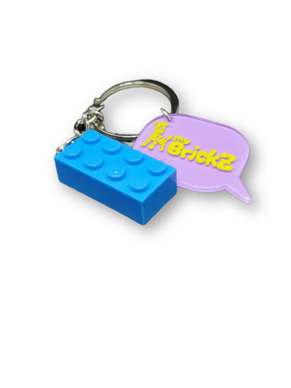 Schlüsselanhänger mit myBrickZ gelbes Logo