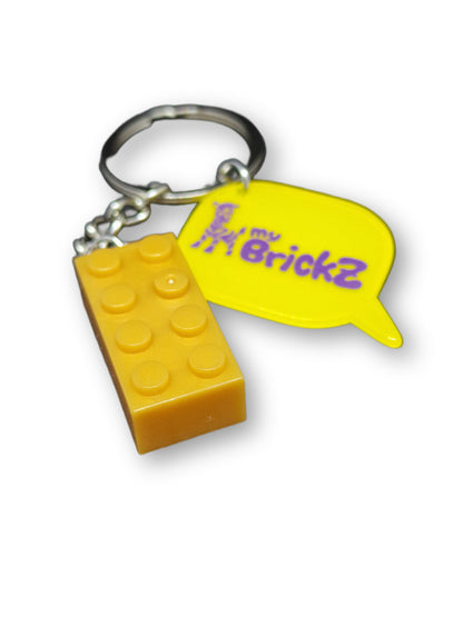 Schlüsselanhänger mit myBrickz violettes Logo