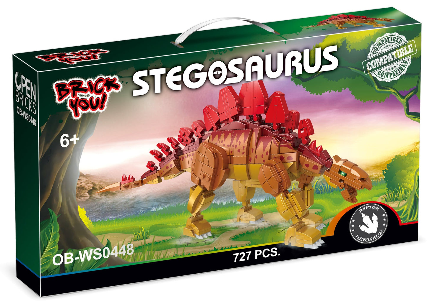 Open Bricks - Stegosaurus Dino Klemmbaustein Set