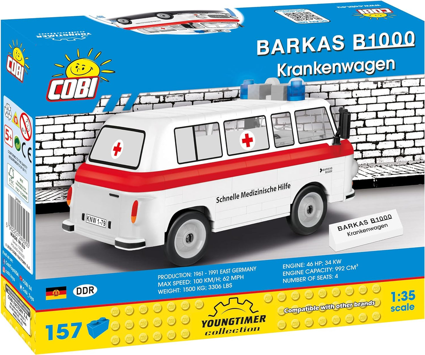 COBI Barkas B1000 Krankenwagen 24595 Klemmbaustein Set